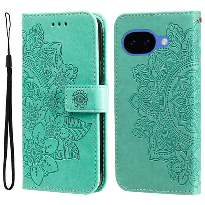 Seven-petal Flowers Embossing Leather Phone Case, For Google Pixel 11 Pro XL, For Google Pixel 11 / Pixel 11 Pro, For Google Pixel 10a, For Google Pixel 9a, For Google Pixel 9 Pro, For Google Pixel 9, For Google Pixel 8a, For Google Pixel 8 Pro        ...