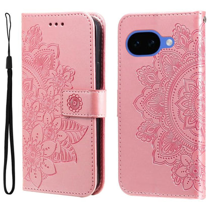 Seven-petal Flowers Embossing Leather Phone Case, For Google Pixel 11 Pro XL, For Google Pixel 11 / Pixel 11 Pro, For Google Pixel 10a, For Google Pixel 9a, For Google Pixel 9 Pro, For Google Pixel 9, For Google Pixel 8a, For Google Pixel 8 Pro        ...