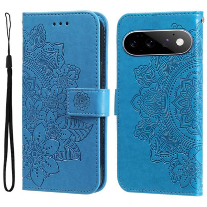 Seven-petal Flowers Embossing Leather Phone Case, For Google Pixel 11 Pro XL, For Google Pixel 11 / Pixel 11 Pro, For Google Pixel 10a, For Google Pixel 9a, For Google Pixel 9 Pro, For Google Pixel 9, For Google Pixel 8a, For Google Pixel 8 Pro        ...