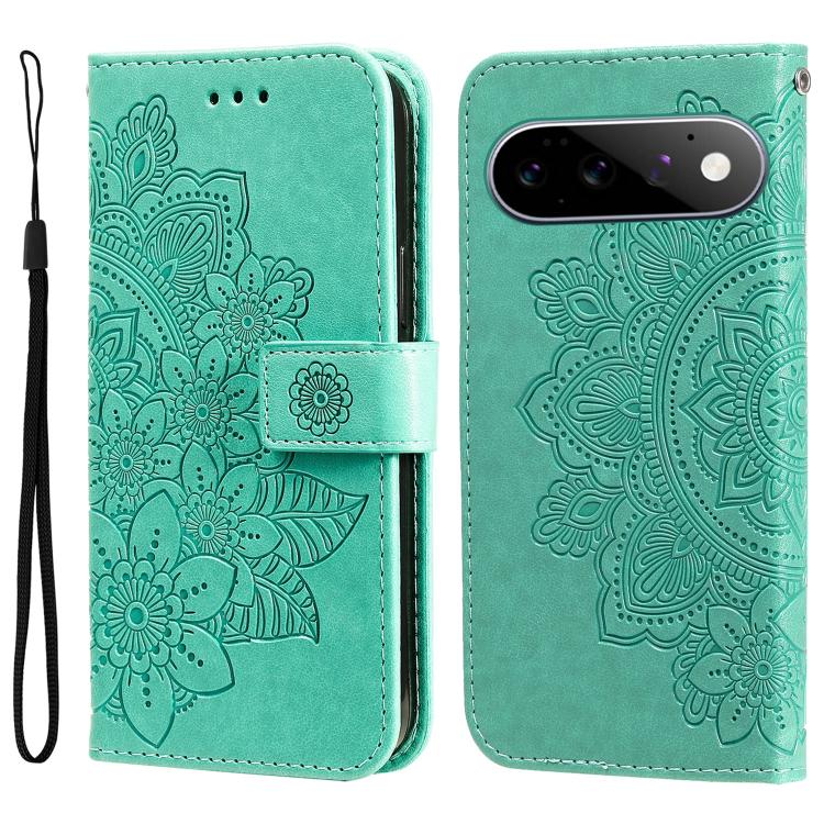 Seven-petal Flowers Embossing Leather Phone Case, For Google Pixel 11 Pro XL, For Google Pixel 11 / Pixel 11 Pro, For Google Pixel 10a, For Google Pixel 9a, For Google Pixel 9 Pro, For Google Pixel 9, For Google Pixel 8a, For Google Pixel 8 Pro        ...