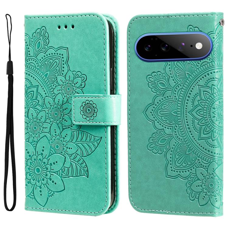 Seven-petal Flowers Embossing Leather Phone Case, For Google Pixel 11 Pro XL, For Google Pixel 11 / Pixel 11 Pro, For Google Pixel 10a, For Google Pixel 9a, For Google Pixel 9 Pro, For Google Pixel 9, For Google Pixel 8a, For Google Pixel 8 Pro        ...