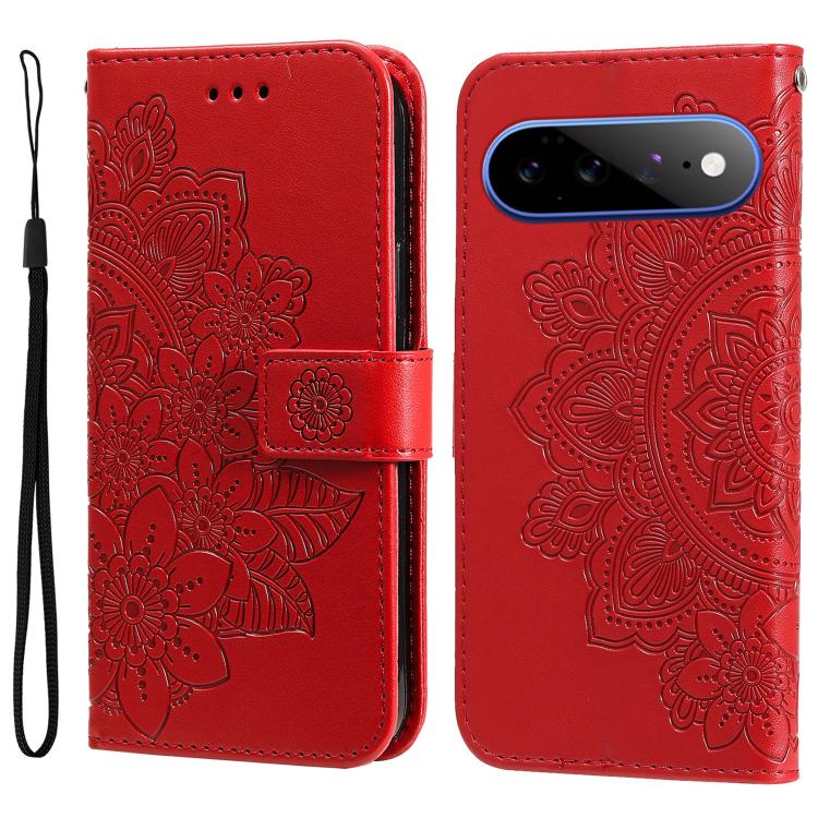 Seven-petal Flowers Embossing Leather Phone Case, For Google Pixel 11 Pro XL, For Google Pixel 11 / Pixel 11 Pro, For Google Pixel 10a, For Google Pixel 9a, For Google Pixel 9 Pro, For Google Pixel 9, For Google Pixel 8a, For Google Pixel 8 Pro        ...