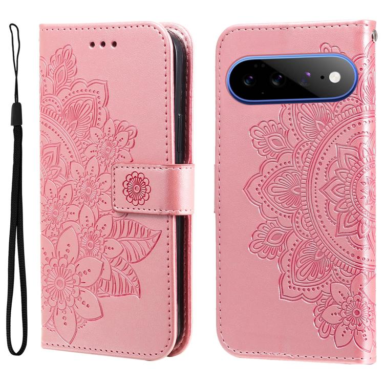 Seven-petal Flowers Embossing Leather Phone Case, For Google Pixel 11 Pro XL, For Google Pixel 11 / Pixel 11 Pro, For Google Pixel 10a, For Google Pixel 9a, For Google Pixel 9 Pro, For Google Pixel 9, For Google Pixel 8a, For Google Pixel 8 Pro        ...