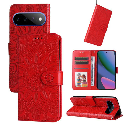 Embossed Sunflower Leather Phone Case, For Google Pixel 11 Pro XL, For Google Pixel 11 / Pixel 11 Pro, For Google Pixel 10a, For Google Pixel 9a, For Google Pixel 9 Pro, For Google Pixel 9, For Google Pixel 8a, For Google Pixel 8 Pro, For Google Pixel ...
