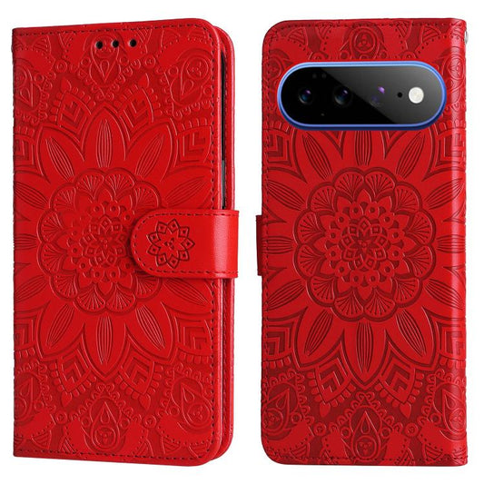 Embossed Sunflower Leather Phone Case, For Google Pixel 11 Pro XL, For Google Pixel 11 / Pixel 11 Pro, For Google Pixel 10a, For Google Pixel 9a, For Google Pixel 9 Pro, For Google Pixel 9, For Google Pixel 8a, For Google Pixel 8 Pro, For Google Pixel ...