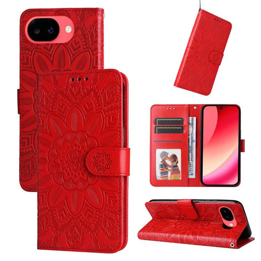 Embossed Sunflower Leather Phone Case, For Google Pixel 11a, For Google Pixel 11 Pro XL, For Google Pixel 11 / Pixel 11 Pro, For Google Pixel 10a, For Google Pixel 9a, For Google Pixel 9 Pro, For Google Pixel 9, For Google Pixel 8a, For Google Pixel 8 ...