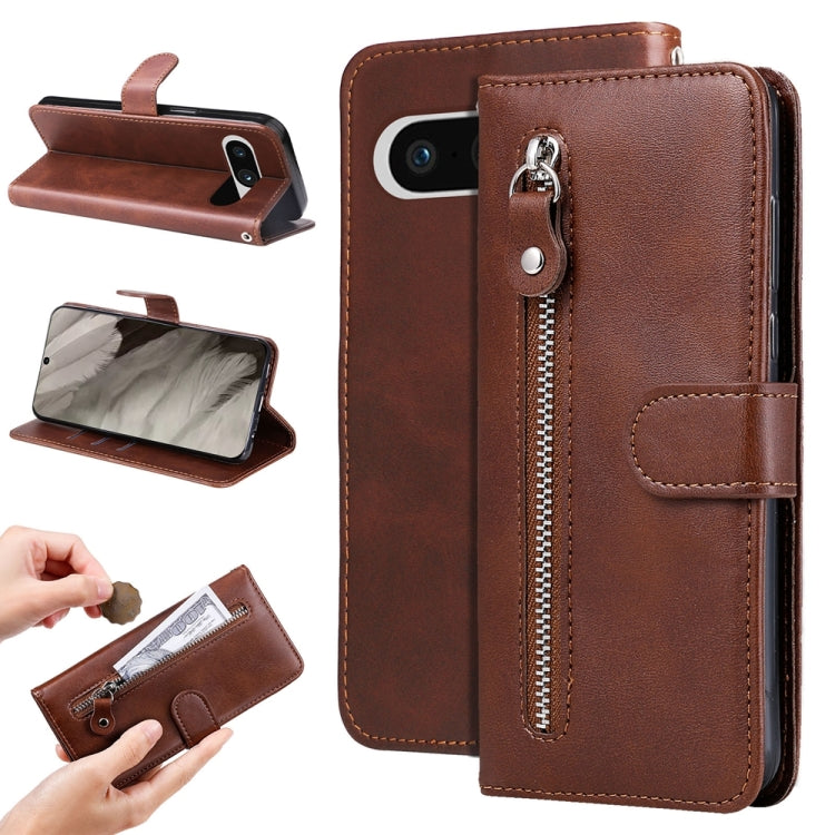 Fashion Calf Texture Zipper Leather Phone Case, For Google Pixel 11 Pro XL, For Google Pixel 11 / Pixel 11 Pro, For Google Pixel 10a, For Google Pixel 9a, For Google Pixel 9 Pro, For Google Pixel 9, For Google Pixel 8a, For Google Pixel 8 Pro          ...