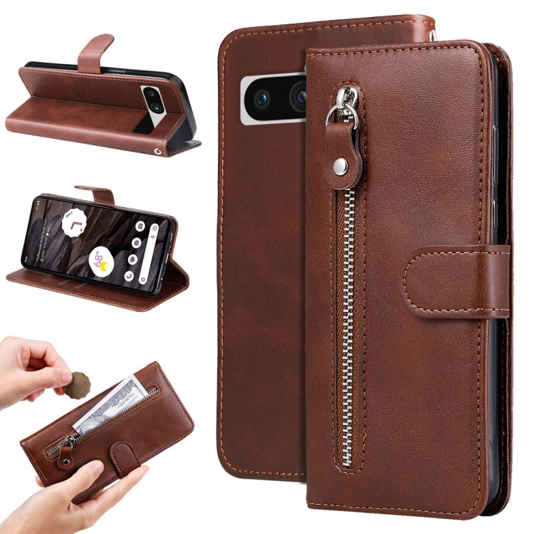 Fashion Calf Texture Zipper Leather Phone Case, For Google Pixel 11 Pro XL, For Google Pixel 11 / Pixel 11 Pro, For Google Pixel 10a, For Google Pixel 9a, For Google Pixel 9 Pro, For Google Pixel 9, For Google Pixel 8a, For Google Pixel 8 Pro          ...