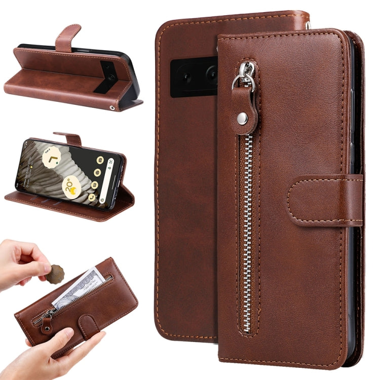 Fashion Calf Texture Zipper Leather Phone Case, For Google Pixel 11 Pro XL, For Google Pixel 11 / Pixel 11 Pro, For Google Pixel 10a, For Google Pixel 9a, For Google Pixel 9 Pro, For Google Pixel 9, For Google Pixel 8a, For Google Pixel 8 Pro          ...
