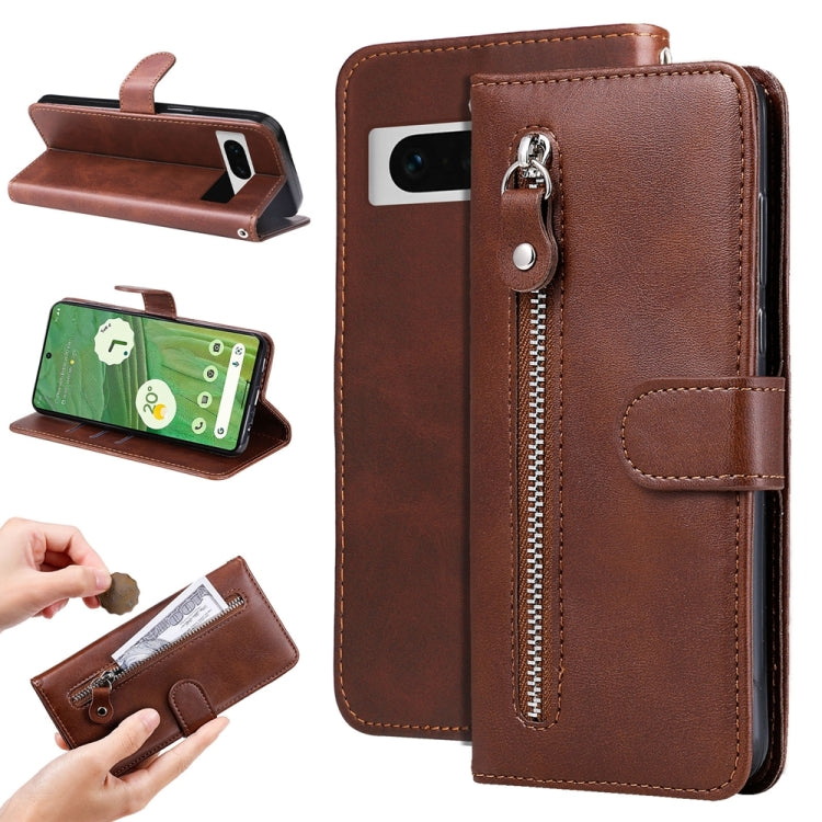 Fashion Calf Texture Zipper Leather Phone Case, For Google Pixel 11 Pro XL, For Google Pixel 11 / Pixel 11 Pro, For Google Pixel 10a, For Google Pixel 9a, For Google Pixel 9 Pro, For Google Pixel 9, For Google Pixel 8a, For Google Pixel 8 Pro          ...