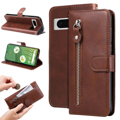 Fashion Calf Texture Zipper Leather Phone Case, For Google Pixel 11 Pro XL, For Google Pixel 11 / Pixel 11 Pro, For Google Pixel 10a, For Google Pixel 9a, For Google Pixel 9 Pro, For Google Pixel 9, For Google Pixel 8a, For Google Pixel 8 Pro          ...