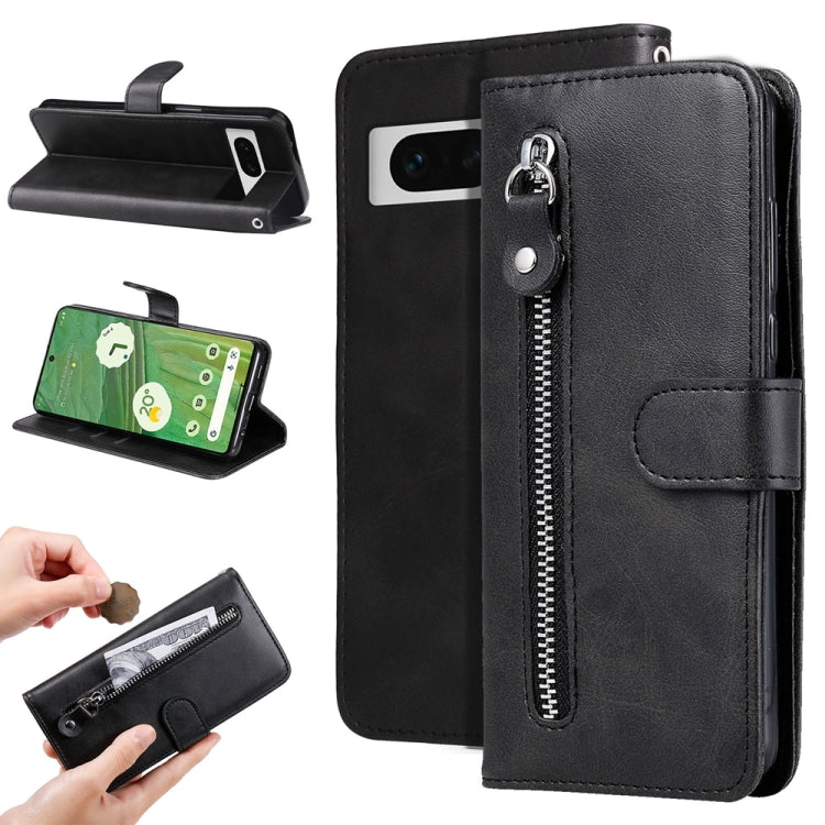 Fashion Calf Texture Zipper Leather Phone Case, For Google Pixel 11 Pro XL, For Google Pixel 11 / Pixel 11 Pro, For Google Pixel 10a, For Google Pixel 9a, For Google Pixel 9 Pro, For Google Pixel 9, For Google Pixel 8a, For Google Pixel 8 Pro          ...
