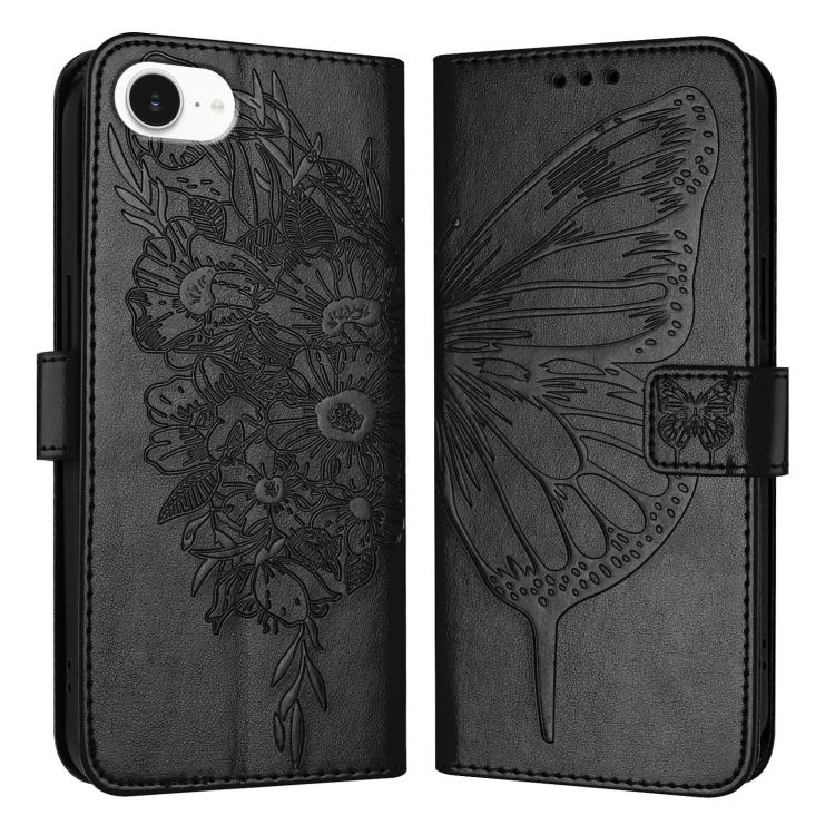 Embossed Butterfly Leather Phone Case, For iPhone 17e / 16e, For iPhone 17 Pro Max, For iPhone 17 Pro, For iPhone 17, For iPhone Air, For iPhone 16 Pro Max, For iPhone 16 Pro, For iPhone 16 Plus, For iPhone 16, For iPhone 15 Pro Max, For iPhone 15 Pro ...