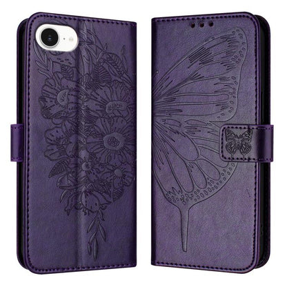 Embossed Butterfly Leather Phone Case, For iPhone 17e / 16e, For iPhone 17 Pro Max, For iPhone 17 Pro, For iPhone 17, For iPhone Air, For iPhone 16 Pro Max, For iPhone 16 Pro, For iPhone 16 Plus, For iPhone 16, For iPhone 15 Pro Max, For iPhone 15 Pro ...