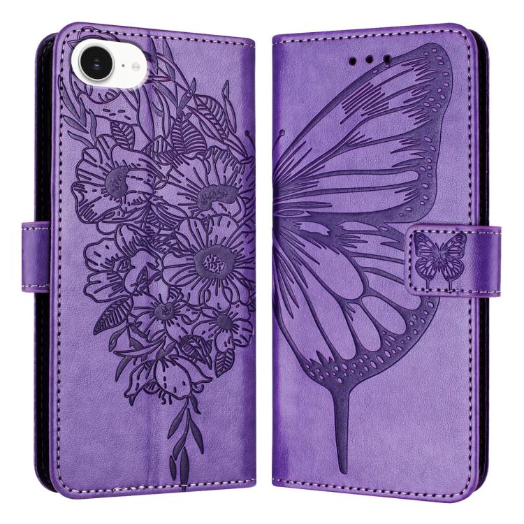 Embossed Butterfly Leather Phone Case, For iPhone 17e / 16e, For iPhone 17 Pro Max, For iPhone 17 Pro, For iPhone 17, For iPhone Air, For iPhone 16 Pro Max, For iPhone 16 Pro, For iPhone 16 Plus, For iPhone 16, For iPhone 15 Pro Max, For iPhone 15 Pro ...