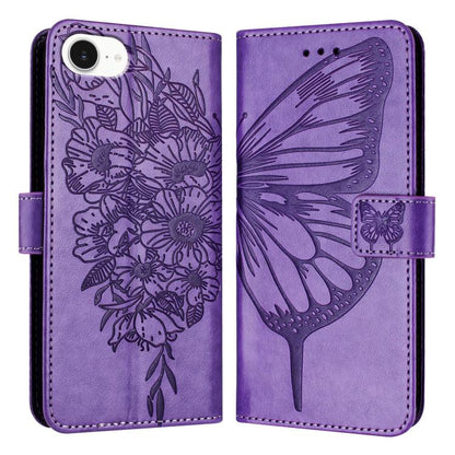 Embossed Butterfly Leather Phone Case, For iPhone 17e / 16e, For iPhone 17 Pro Max, For iPhone 17 Pro, For iPhone 17, For iPhone Air, For iPhone 16 Pro Max, For iPhone 16 Pro, For iPhone 16 Plus, For iPhone 16, For iPhone 15 Pro Max, For iPhone 15 Pro ...