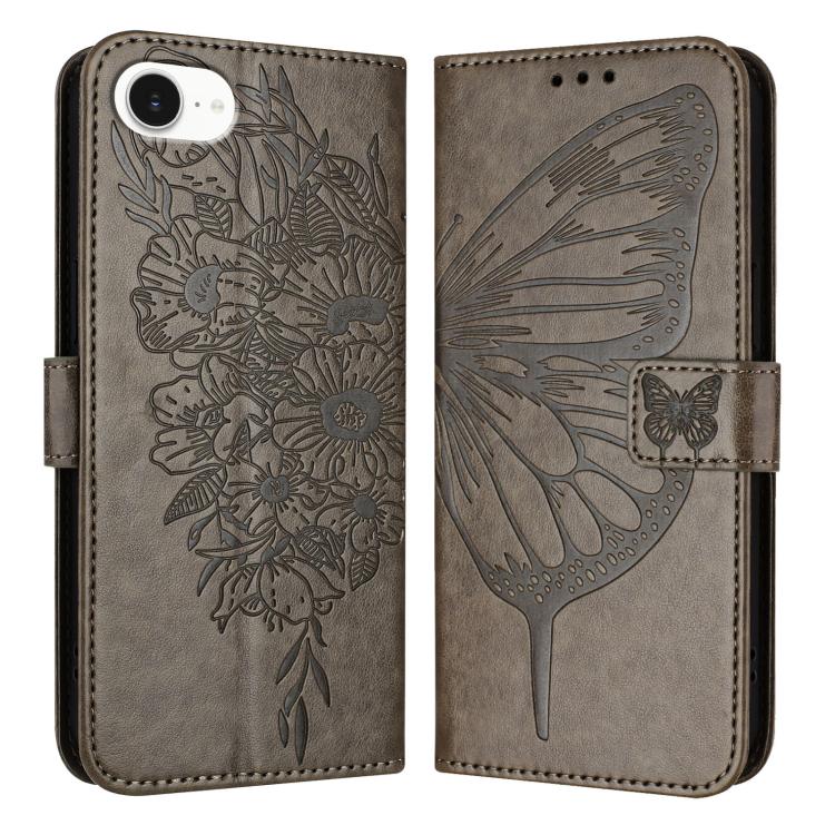 Embossed Butterfly Leather Phone Case, For iPhone 17e / 16e, For iPhone 17 Pro Max, For iPhone 17 Pro, For iPhone 17, For iPhone Air, For iPhone 16 Pro Max, For iPhone 16 Pro, For iPhone 16 Plus, For iPhone 16, For iPhone 15 Pro Max, For iPhone 15 Pro ...