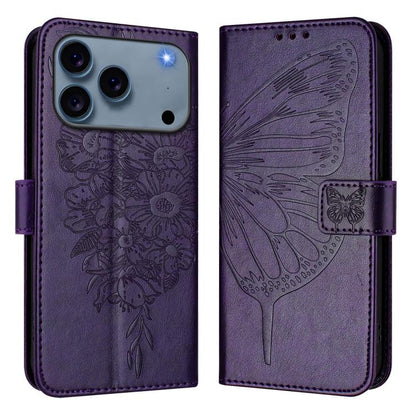 Embossed Butterfly Leather Phone Case, For iPhone 17e / 16e, For iPhone 17 Pro Max, For iPhone 17 Pro, For iPhone 17, For iPhone Air, For iPhone 16 Pro Max, For iPhone 16 Pro, For iPhone 16 Plus, For iPhone 16, For iPhone 15 Pro Max, For iPhone 15 Pro ...