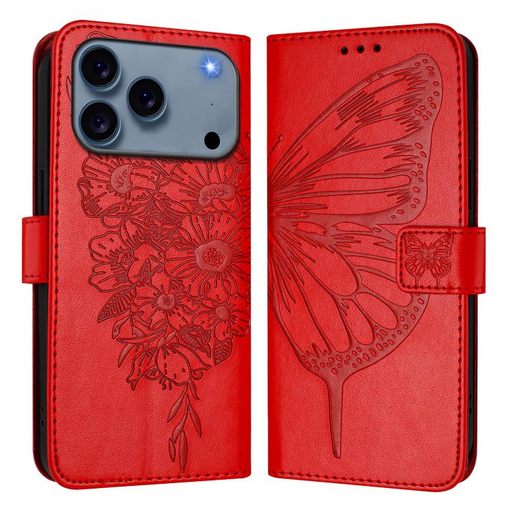 Embossed Butterfly Leather Phone Case, For iPhone 17e / 16e, For iPhone 17 Pro Max, For iPhone 17 Pro, For iPhone 17, For iPhone Air, For iPhone 16 Pro Max, For iPhone 16 Pro, For iPhone 16 Plus, For iPhone 16, For iPhone 15 Pro Max, For iPhone 15 Pro ...