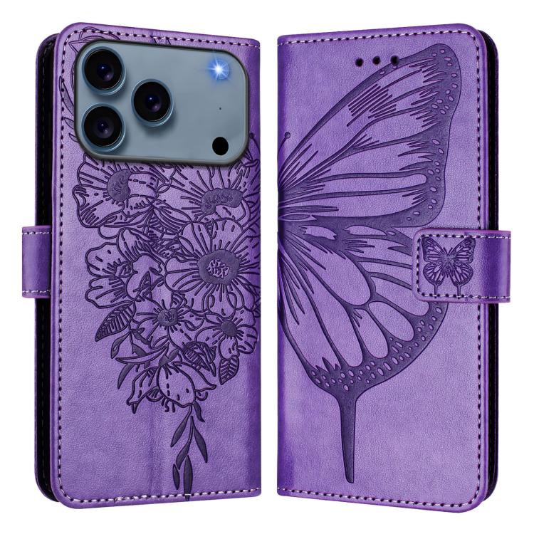 Embossed Butterfly Leather Phone Case, For iPhone 17e / 16e, For iPhone 17 Pro Max, For iPhone 17 Pro, For iPhone 17, For iPhone Air, For iPhone 16 Pro Max, For iPhone 16 Pro, For iPhone 16 Plus, For iPhone 16, For iPhone 15 Pro Max, For iPhone 15 Pro ...