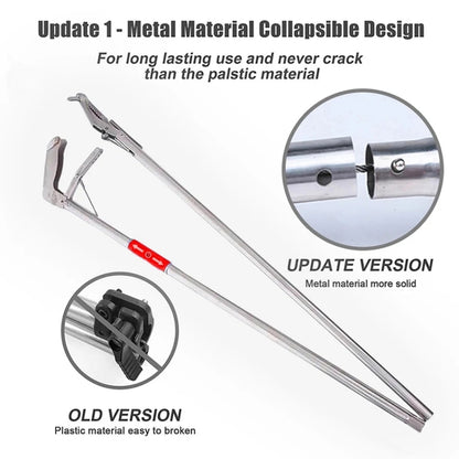 Foldable Multipurpose Stainless Steel Eel Loach Clamp Grab Tool, 1.2m, 1.5m, 2m