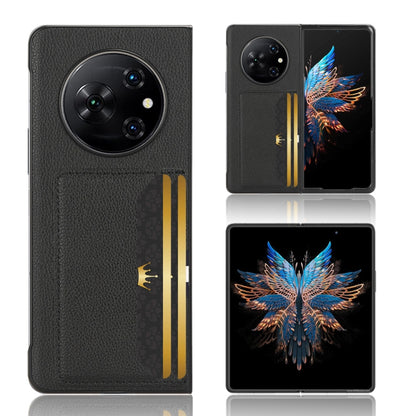 Litchi Texture Card Slots Back Cover Phone Case, For Tecno Phantom V Flip2, For Tecno Phantom V Fold2, For Tecno Phantom V Fold