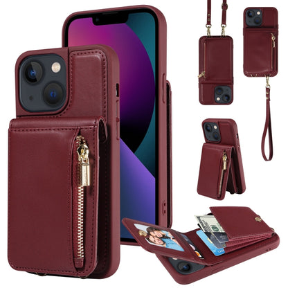 Crossbody Lanyard Zipper Wallet Leather Phone Case, For iPhone 13, For iPhone 12 / 12 Pro, For iPhone 12 Pro Max, For iPhone 11 Pro Max, For iPhone 11, For iPhone 11 Pro, For iPhone X / XS, For iPhone XR, For iPhone XS Max, For iPhone 7 Plus / 8 Plus