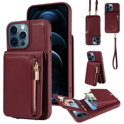 Crossbody Lanyard Zipper Wallet Leather Phone Case, For iPhone 13, For iPhone 12 / 12 Pro, For iPhone 12 Pro Max, For iPhone 11 Pro Max, For iPhone 11, For iPhone 11 Pro, For iPhone X / XS, For iPhone XR, For iPhone XS Max, For iPhone 7 Plus / 8 Plus
