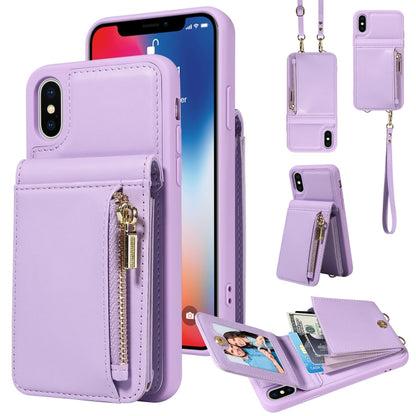 Crossbody Lanyard Zipper Wallet Leather Phone Case, For iPhone 11, For iPhone 11 Pro, For iPhone X / XS, For iPhone XR, For iPhone XS Max, For iPhone 7 Plus / 8 Plus