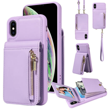 Crossbody Lanyard Zipper Wallet Leather Phone Case, For iPhone 11, For iPhone 11 Pro, For iPhone X / XS, For iPhone XR, For iPhone XS Max, For iPhone 7 Plus / 8 Plus