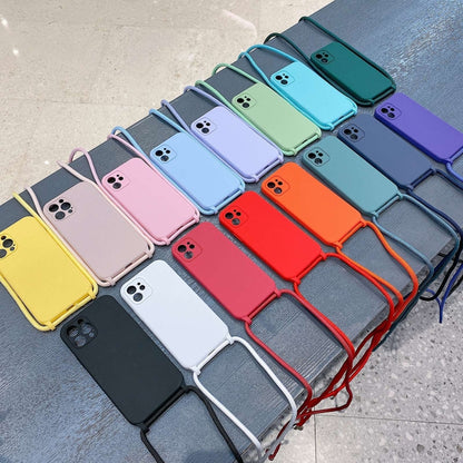 Crossbody Lanyard Liquid Silicone Case, For iPhone 16, For iPhone 15 Pro Max, For iPhone 15 Pro, For iPhone 15 Plus, For iPhone 15
