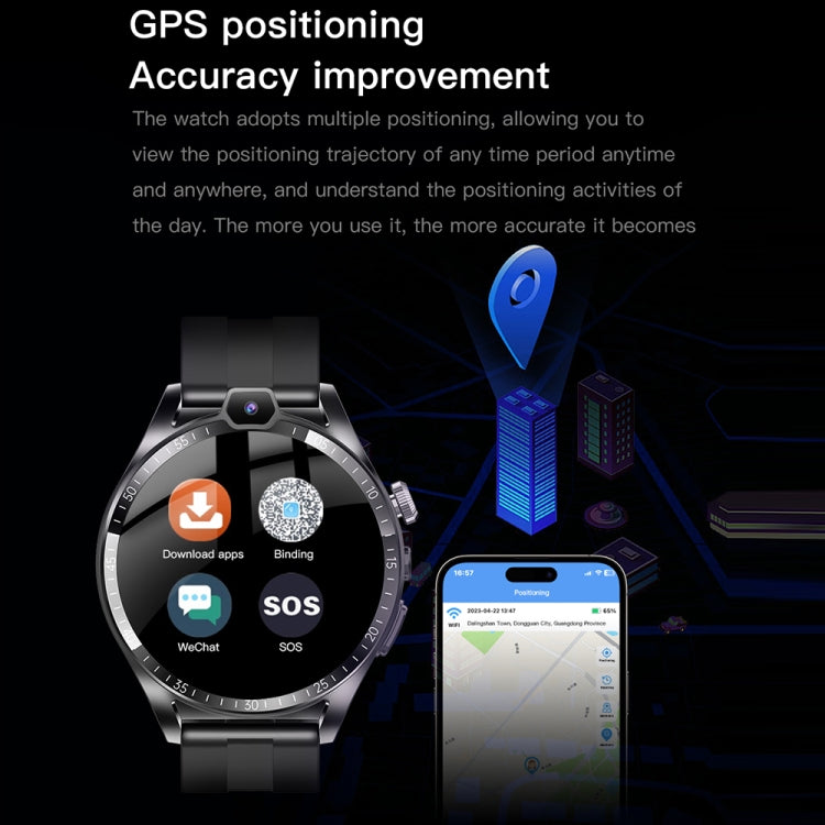 L01 1.43 inch IP67 Waterproof 4G Android 9.0 Smart Watch Support Face Recognition / GPS, 4G+128G