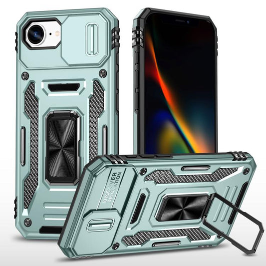 Armor PC + TPU Camera Shield Phone Case, For iPhone 17e / 16e, For iPhone 17 Pro Max, For iPhone 17 Pro, For iPhone 17, For iPhone Air, For iPhone 16 Pro Max, For iPhone 16 Pro, For iPhone 16 Plus, For iPhone 16, For iPhone 15 Pro Max, For iPhone 15 Pr...