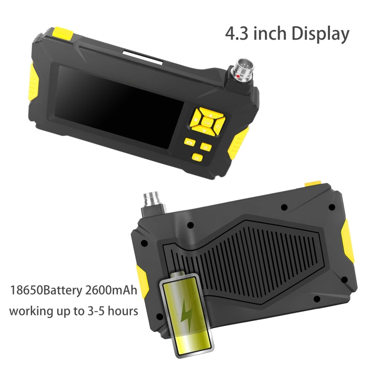 P30 3.9mm 1080P IP68 Waterproof 4.3 inch Screen Single Camera Digital Endoscope, 2m Hard Cable, 5m Hard Cable, 10m Hard Cable