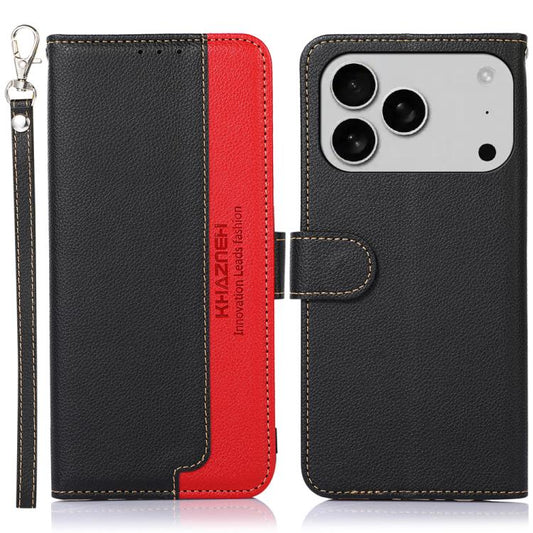 KHAZNEH Litchi Texture Leather RFID Phone Case, For iPhone 18 Pro / 17 Pro, For iPhone 18 Pro Max / 17 Pro Max, For iPhone 16e / 17e, For iPhone 17, For iPhone Air, For iPhone 16 Pro Max, For iPhone 16 Pro, For iPhone 16 Plus, For iPhone 16            ...
