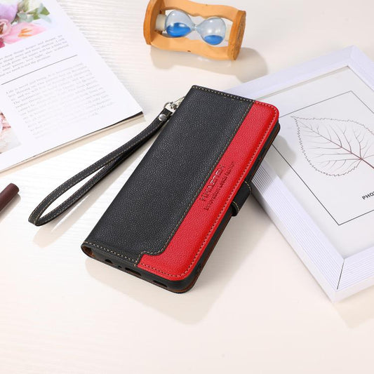 KHAZNEH Litchi Texture Leather RFID Phone Case, For iPhone 18 Pro / 17 Pro, For iPhone 18 Pro Max / 17 Pro Max, For iPhone 16e / 17e, For iPhone 17, For iPhone Air, For iPhone 16 Pro Max, For iPhone 16 Pro, For iPhone 16 Plus, For iPhone 16            ...