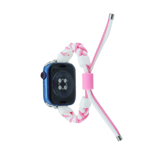 Silicone Bean Braided Cord Nylon Watch Band, For Apple Watch SE 2023 44mm, For Apple Watch Ultra 49mm, For Apple Watch 8 41mm, For Apple Watch SE 2023 40mm, For Apple Watch Ultra 2 49mm, For Apple Watch 8 45mm, For Apple Watch SE 2022 40mm             ...