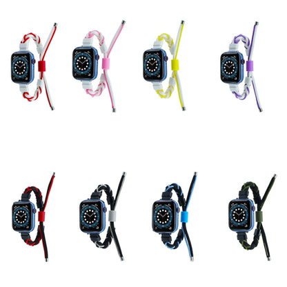 Silicone Bean Braided Cord Nylon Watch Band, For Apple Watch 42mm, For Apple Watch 38mm