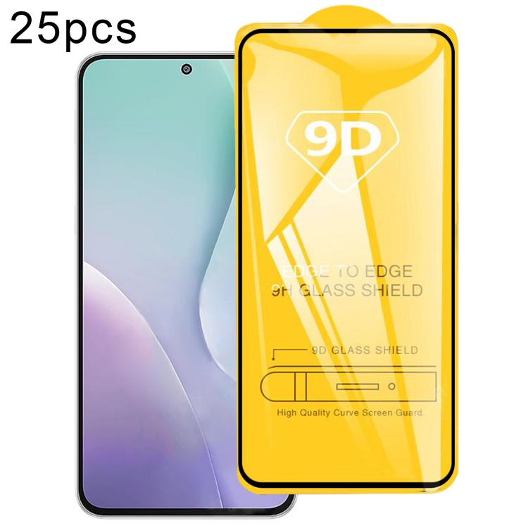 25pcs 9D Full Glue Screen Tempered Glass Film