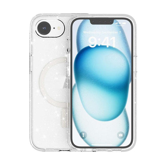 Terminator Style Glitter Powder MagSafe Magnetic Phone Case, For iPhone 16e, For iPhone 16 Pro Max, For iPhone 16 Pro, For iPhone 16 Plus, For iPhone 16, For iPhone 15 Pro Max, For iPhone 15 Pro, For iPhone 15 Plus, For iPhone 15