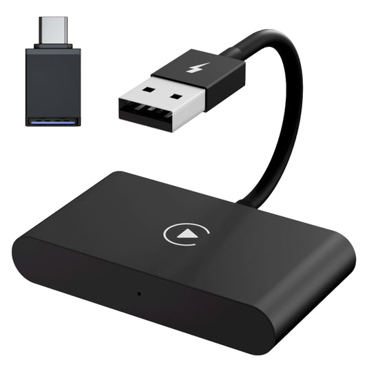 Adaptateur Carplay Filaire USB + USB-C / Type-C vers Sans Fil pour iPhone, Rectangle Noir
