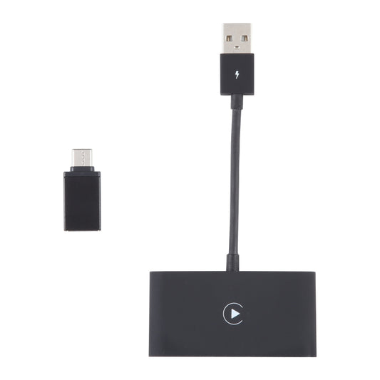 Adaptateur Carplay Filaire USB + USB-C / Type-C vers Sans Fil pour iPhone, Rectangle Noir