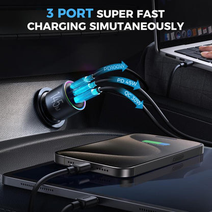 Chargeur de voiture 3 ports JOYROOM JR-CCN07 145W double PD+QC3.0, JR-CCN07
