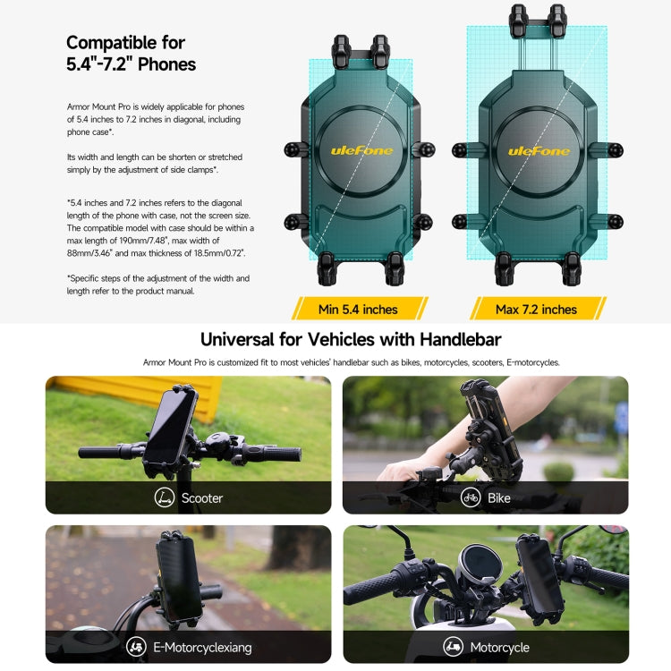 Ulefone Armor Mount Pro AM01 Support téléphone universel pour guidon de vélo, AM01