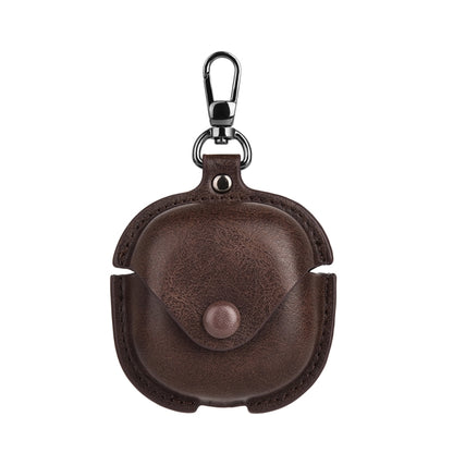Leather TWS Earphone Protective Case with Hook, For Samsung Galaxy Buds Live / Pro