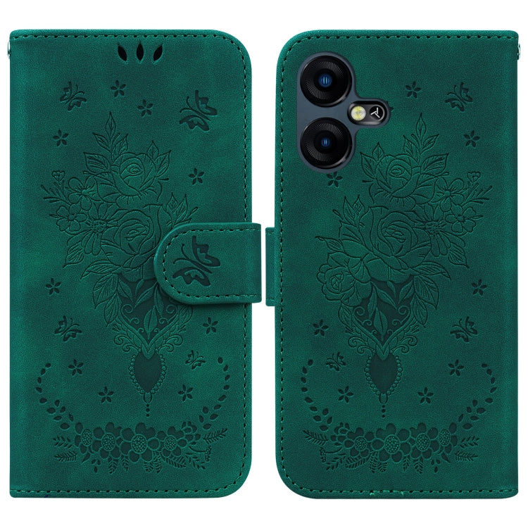 Butterfly Rose Embossed Leather Phone Case, For Tecno Pop 10 / Spark Go 2 4G, For Tecno Camon 40 Pro 4G, For Tecno Camon 40, For Tecno Pop 9 5G / Spark 30C 5G, For Tecno Camon 30S / Camon 30S Pro, For Tecno Spark 30 Pro, For Tecno Spark 30 4G          ...