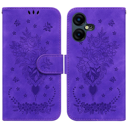 Butterfly Rose Embossed Leather Phone Case, For Tecno Pop 10 / Spark Go 2 4G, For Tecno Camon 40 Pro 4G, For Tecno Camon 40, For Tecno Pop 9 5G / Spark 30C 5G, For Tecno Camon 30S / Camon 30S Pro, For Tecno Spark 30 Pro, For Tecno Spark 30 4G          ...