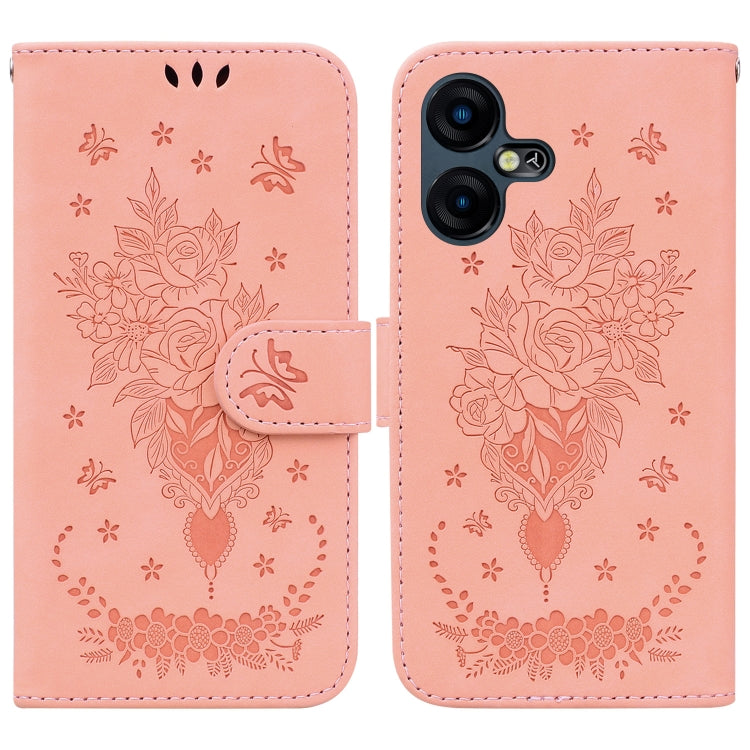 Butterfly Rose Embossed Leather Phone Case, For Tecno Pop 10 / Spark Go 2 4G, For Tecno Camon 40 Pro 4G, For Tecno Camon 40, For Tecno Pop 9 5G / Spark 30C 5G, For Tecno Camon 30S / Camon 30S Pro, For Tecno Spark 30 Pro, For Tecno Spark 30 4G          ...