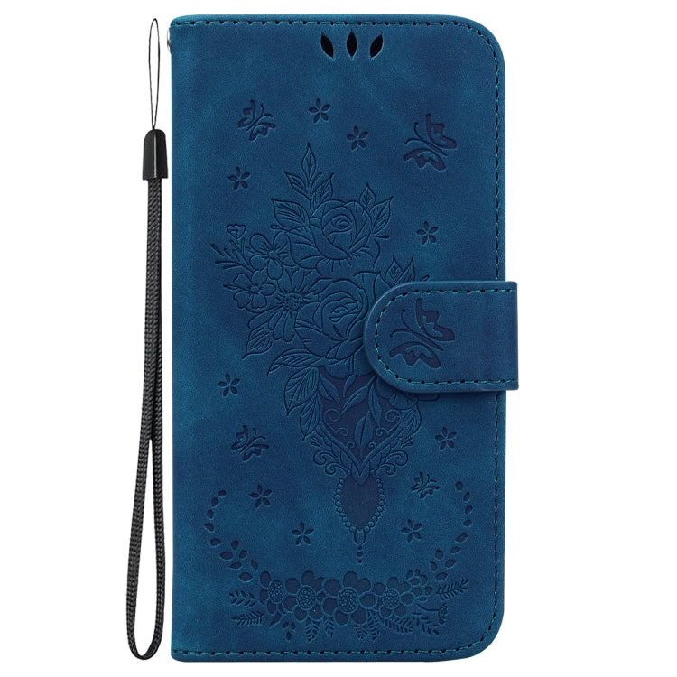 Butterfly Rose Embossed Leather Phone Case, For Tecno Camon 20 Pro 4G / 20