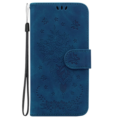 Butterfly Rose Embossed Leather Phone Case, For Tecno Camon 20 Pro 4G / 20